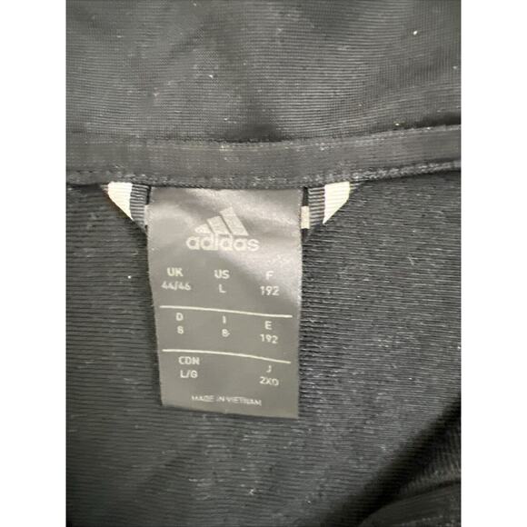 Adidas Black & White Striped Track Suit Jacket Zip Up Size Large - Picture 3 of 6